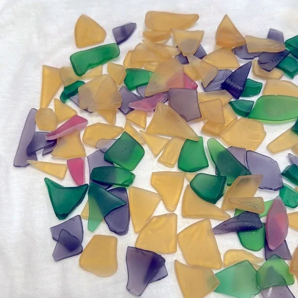 Vintage Colorful Sea Glass Pieces, 11oz Of Sea Glass Multi Color Misc Size - Picture 3 of 11